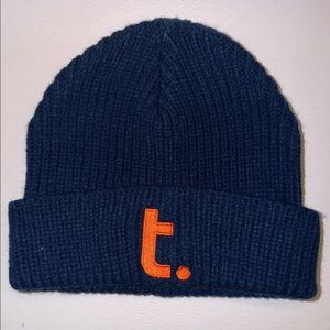 Port Authority Watch Cap -Navy Blue Knit Beanie-EUC